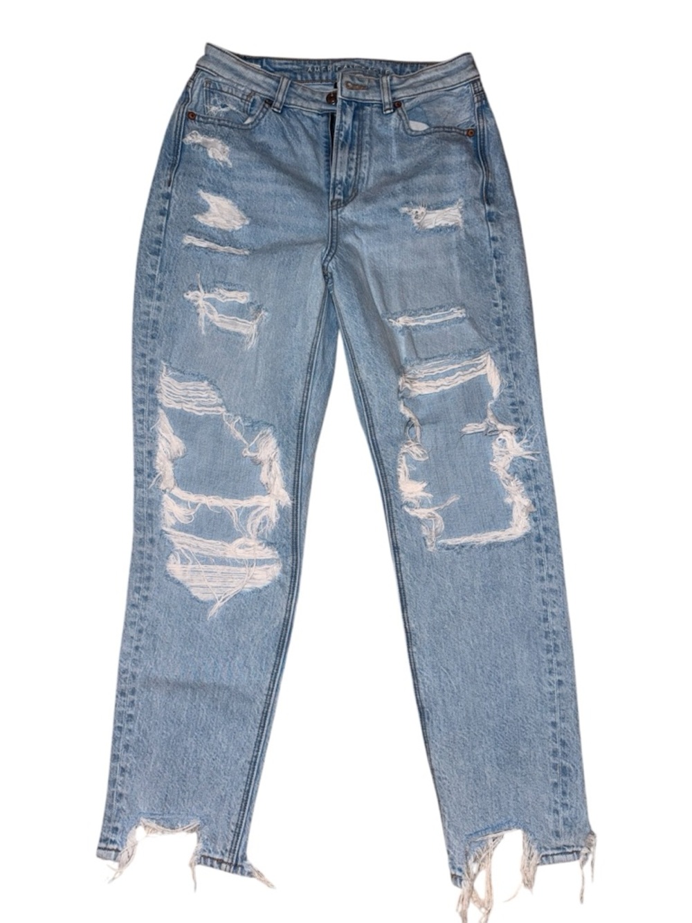 American Eagle Light Wash Ripped Boyfriend Jeans